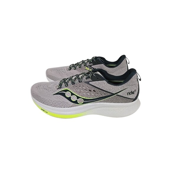 Saucony Men's Ride 17 S20924-300 Running Shoe Grey/Green/Neon Size 14M - Picture 4 of 8